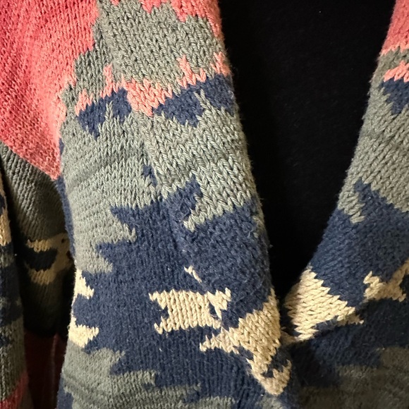 Ralph Lauren western Vintage Handknit Southwest Sweater Cardigan size Large - Picture 7 of 11